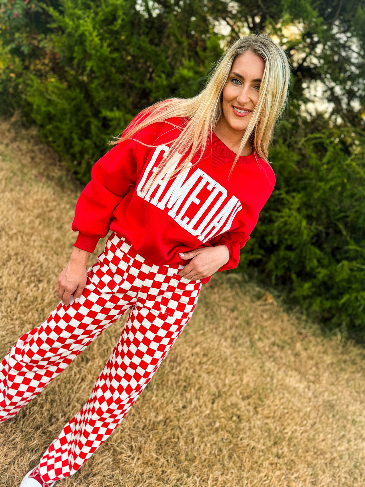 Red & White Checkered Pants