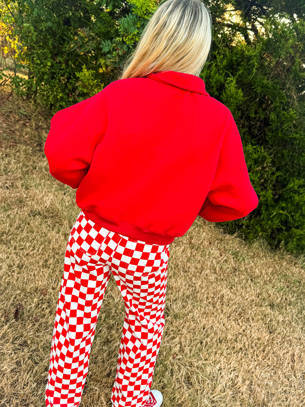 Red Half Zip Pullover-Papermoon