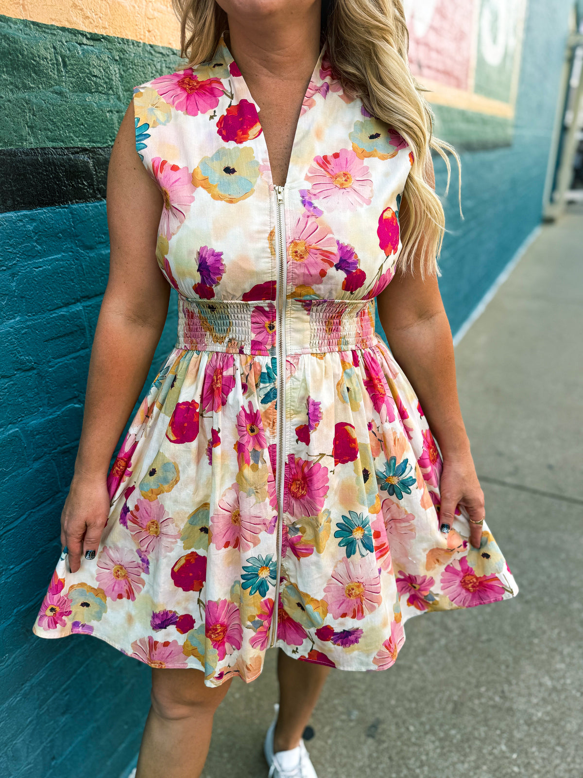Spring Floral Entro Dress