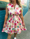 Spring Floral Entro Dress