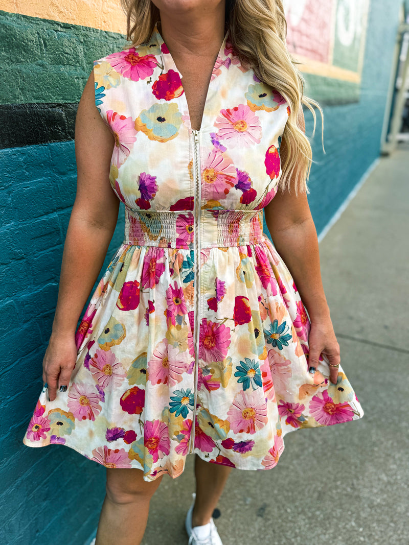 Spring Floral Entro Dress