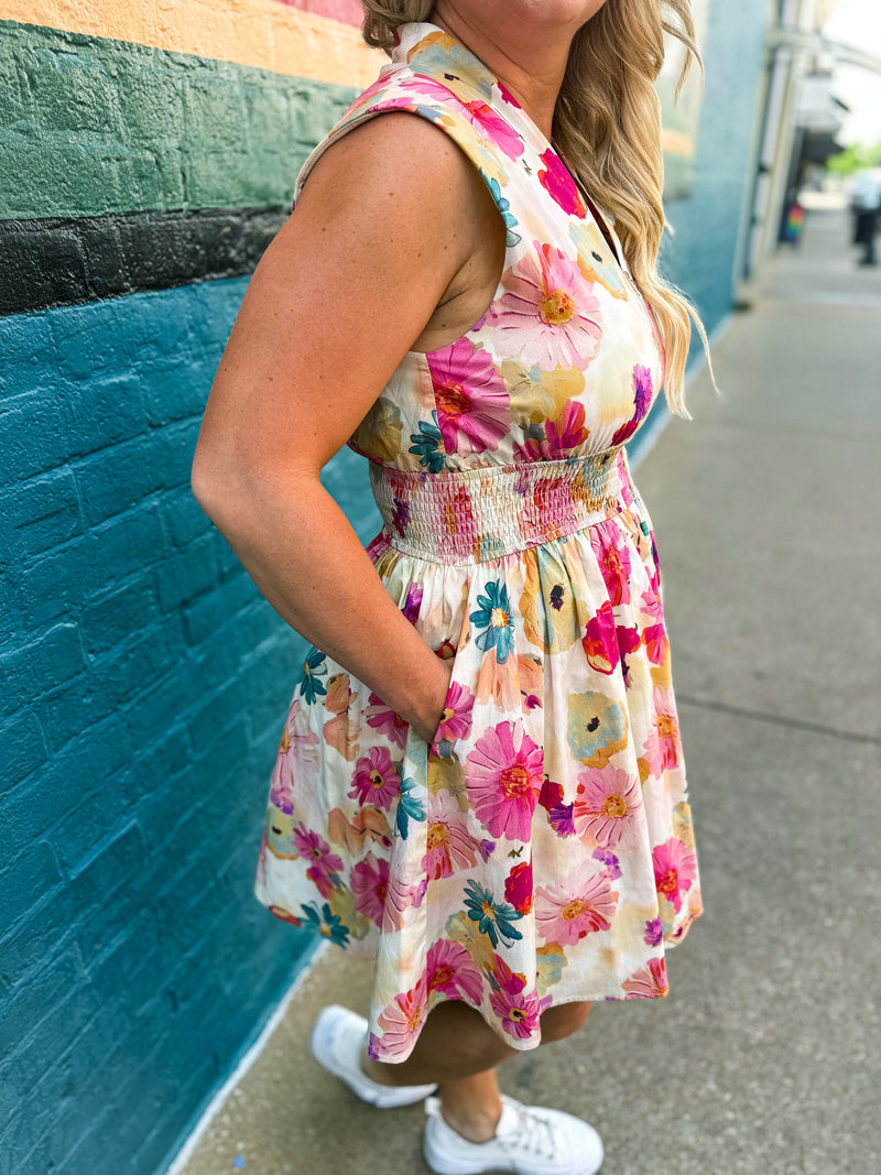 Spring Floral Entro Dress