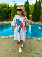 Blue American Flag Bow Dress