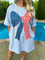 Blue American Flag Bow Dress