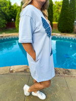 Blue American Flag Bow Dress