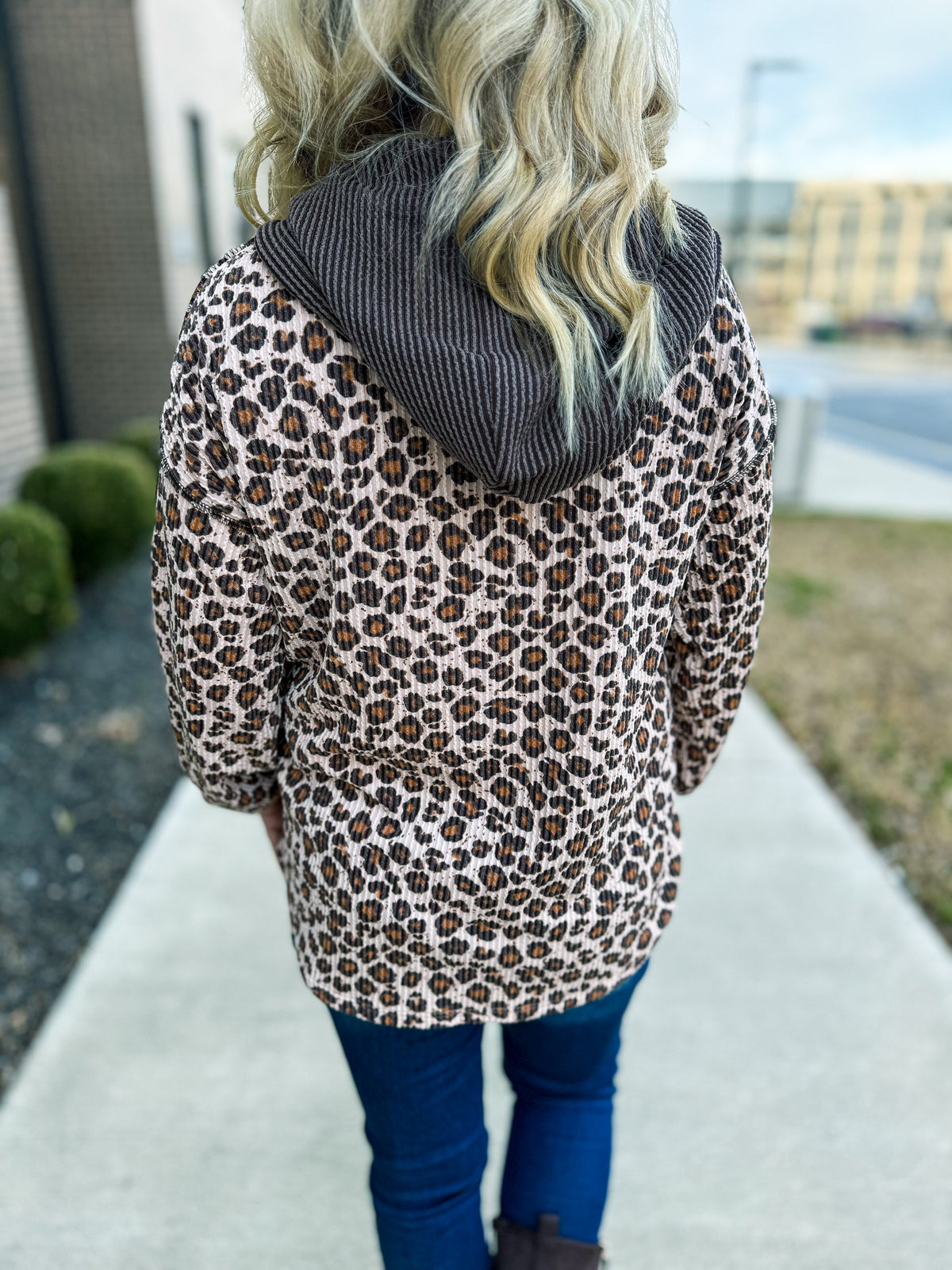 Leopard Drawstring Hoodie