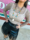 Leopard Mesh Top