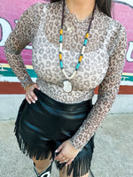 Leopard Mesh Top