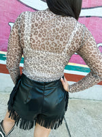 Leopard Mesh Top