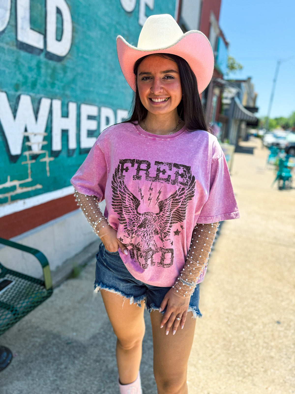 Pink Free Bird Tee