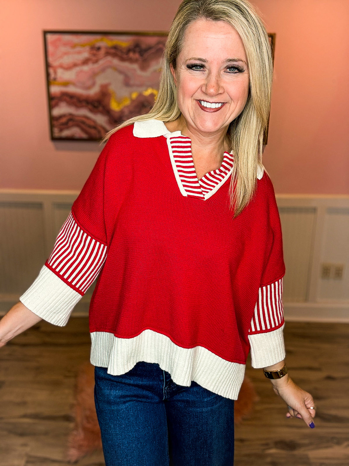 She & Sky Sweater Top