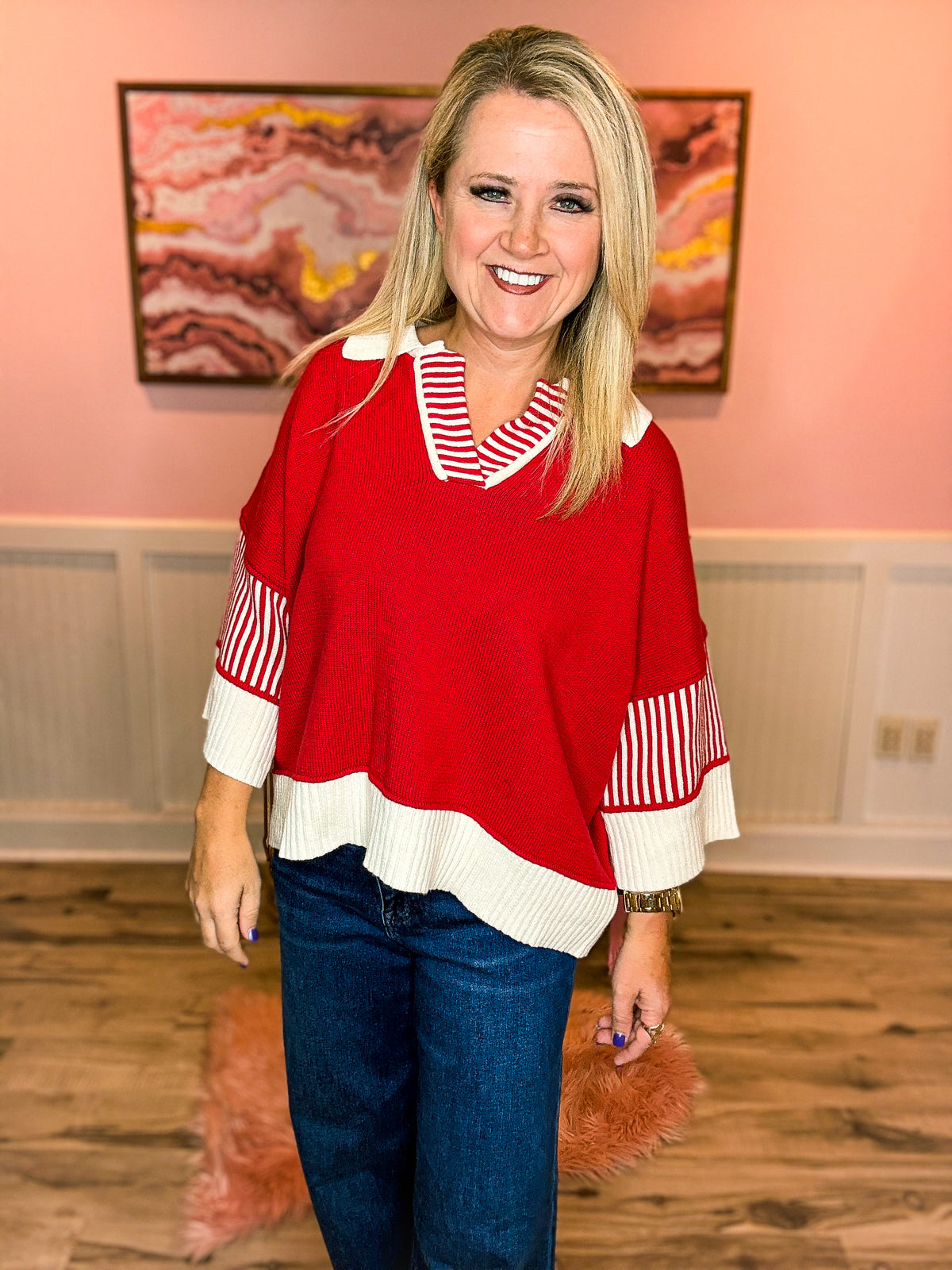 She & Sky Sweater Top
