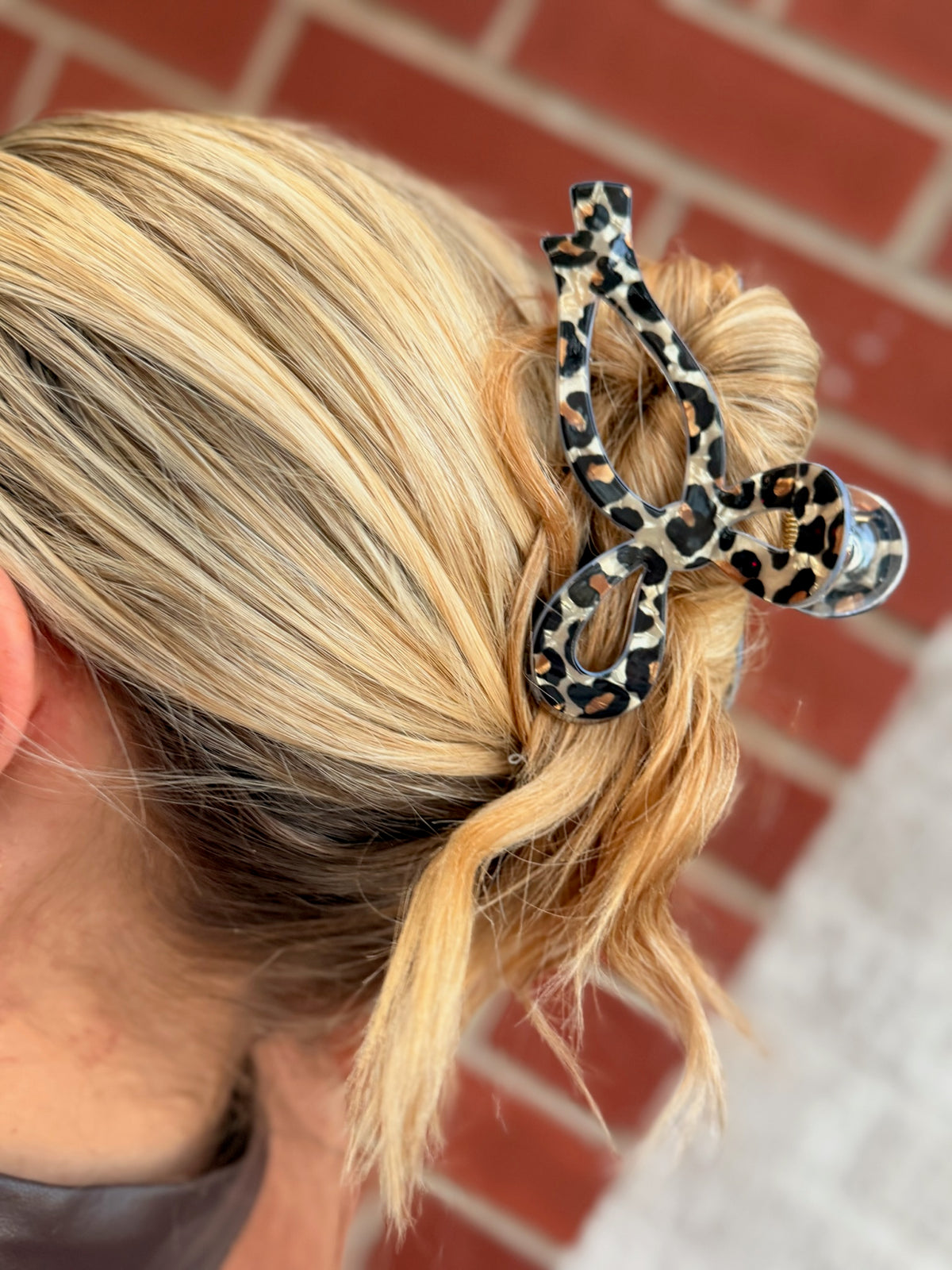 Animal Print Bow Clip
