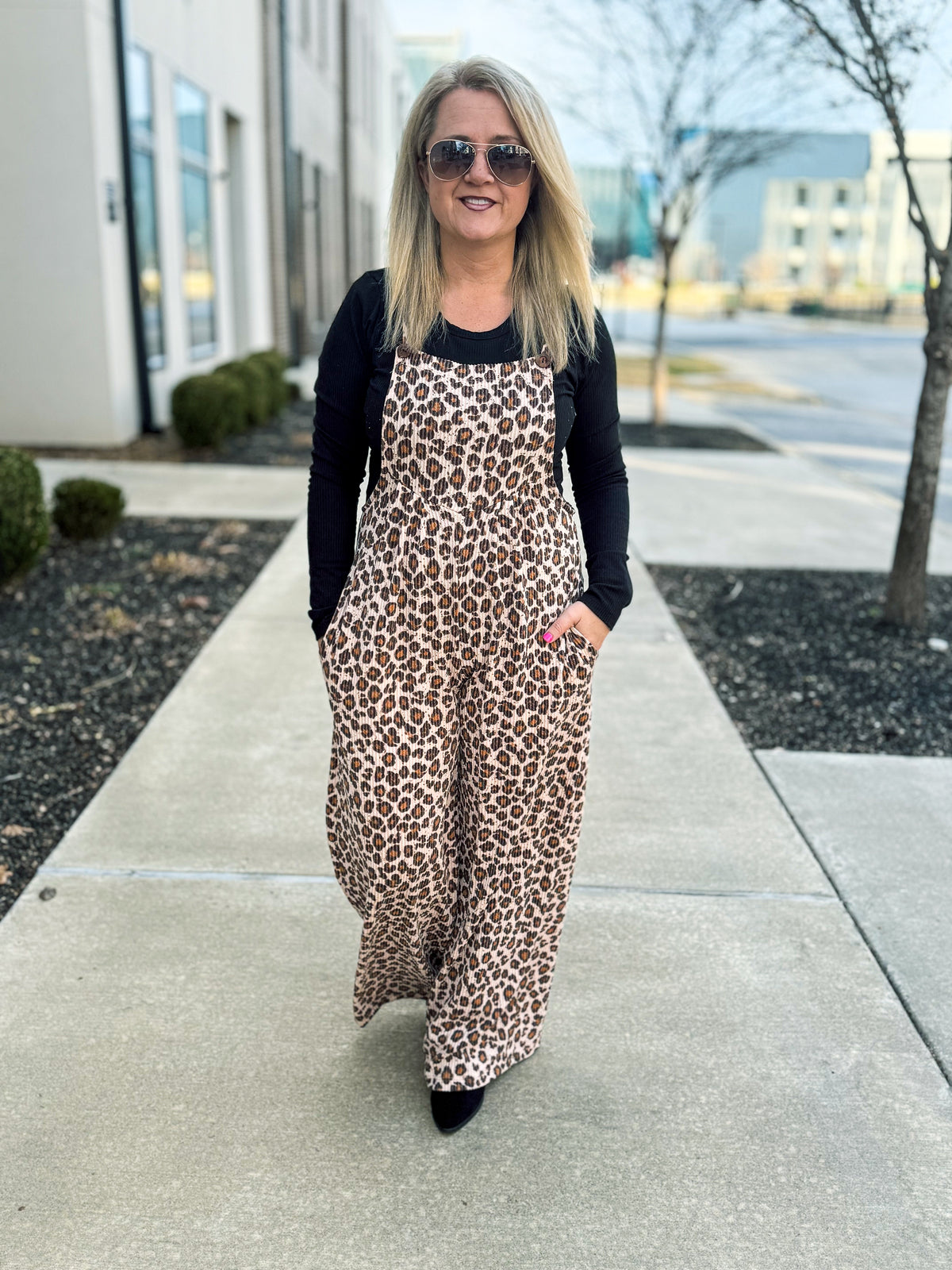 Leopard Print Overalls