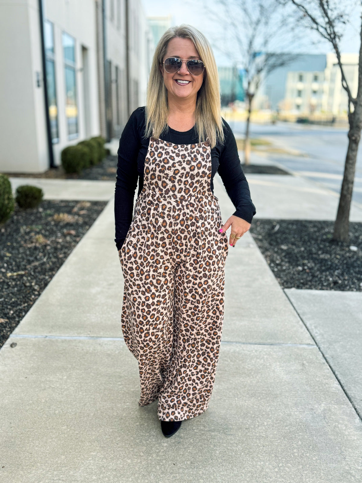 Leopard Print Overalls
