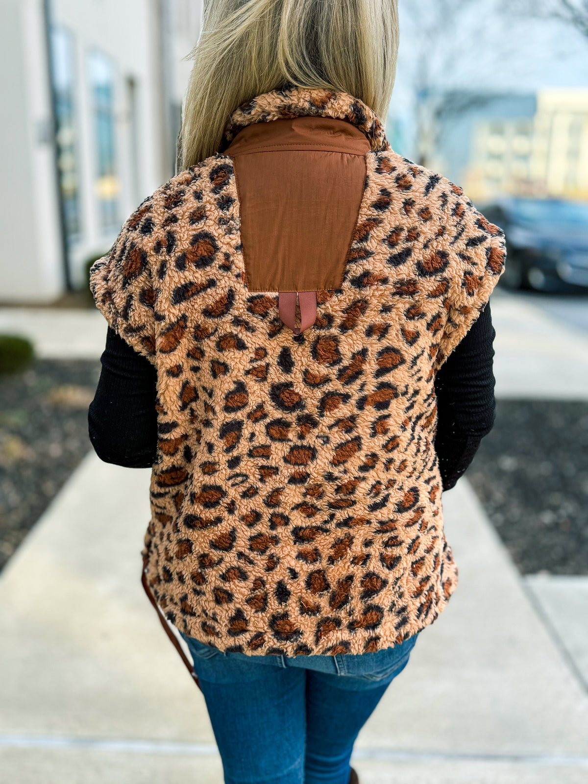 Leopard Sherpa Vest