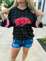 Black Razorback Rhinestone Jersey