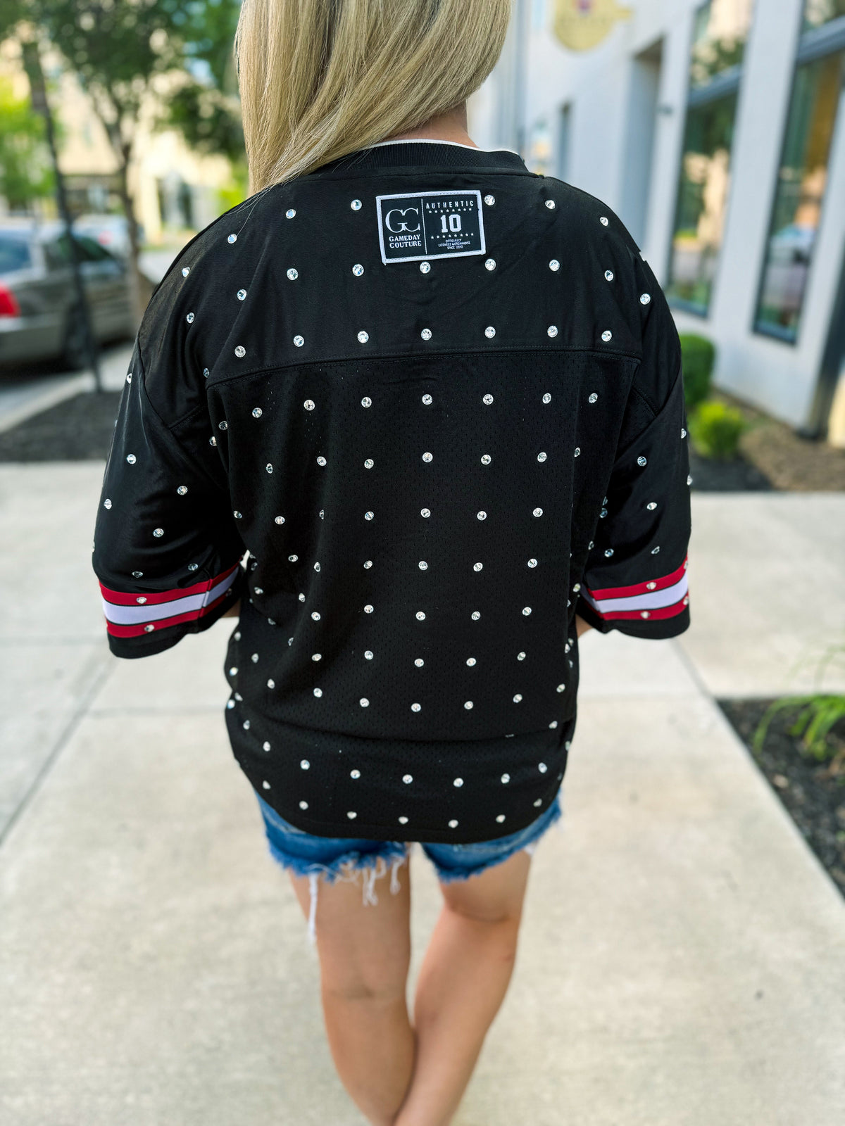 Black Razorback Rhinestone Jersey