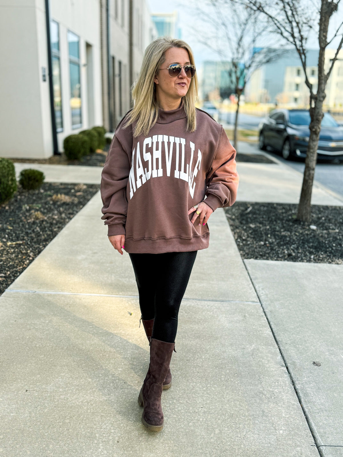 Nashville Reversible Mock Neck Sweatshirt