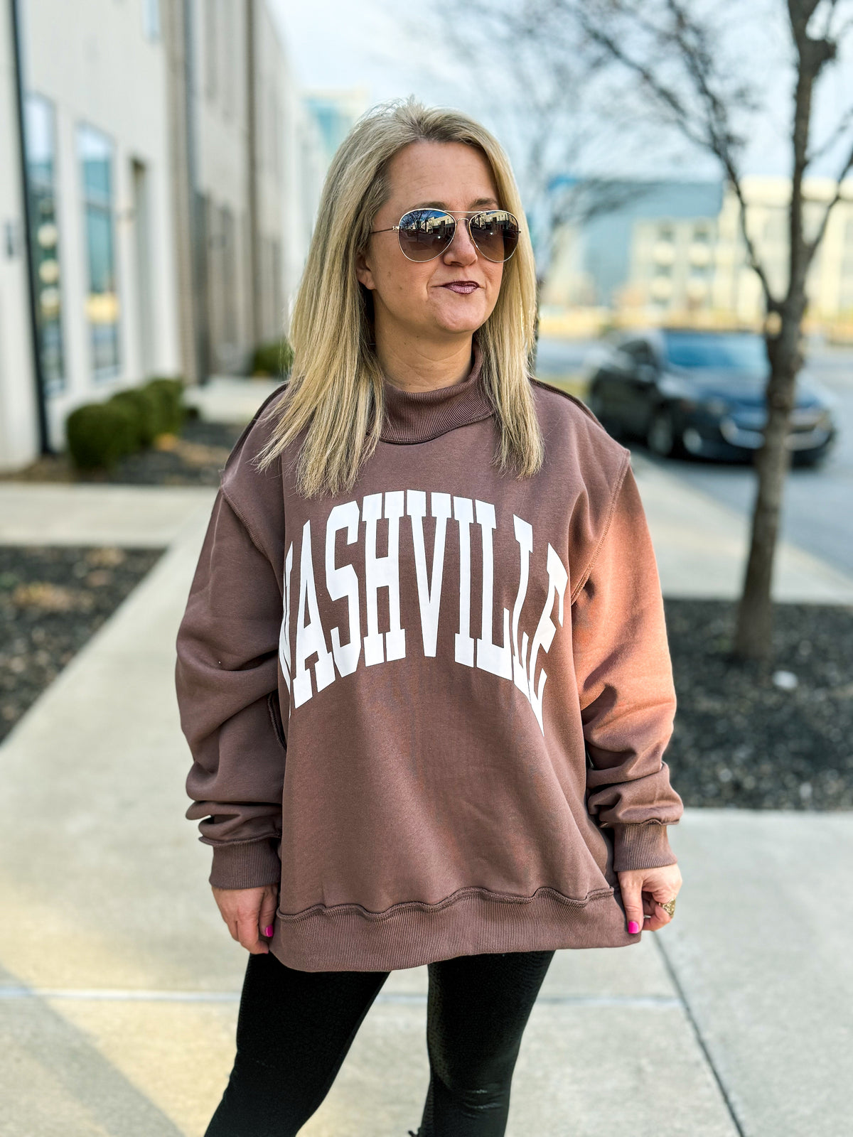 Nashville Reversible Mock Neck Sweatshirt