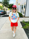 Blue American Flag Bow Tee