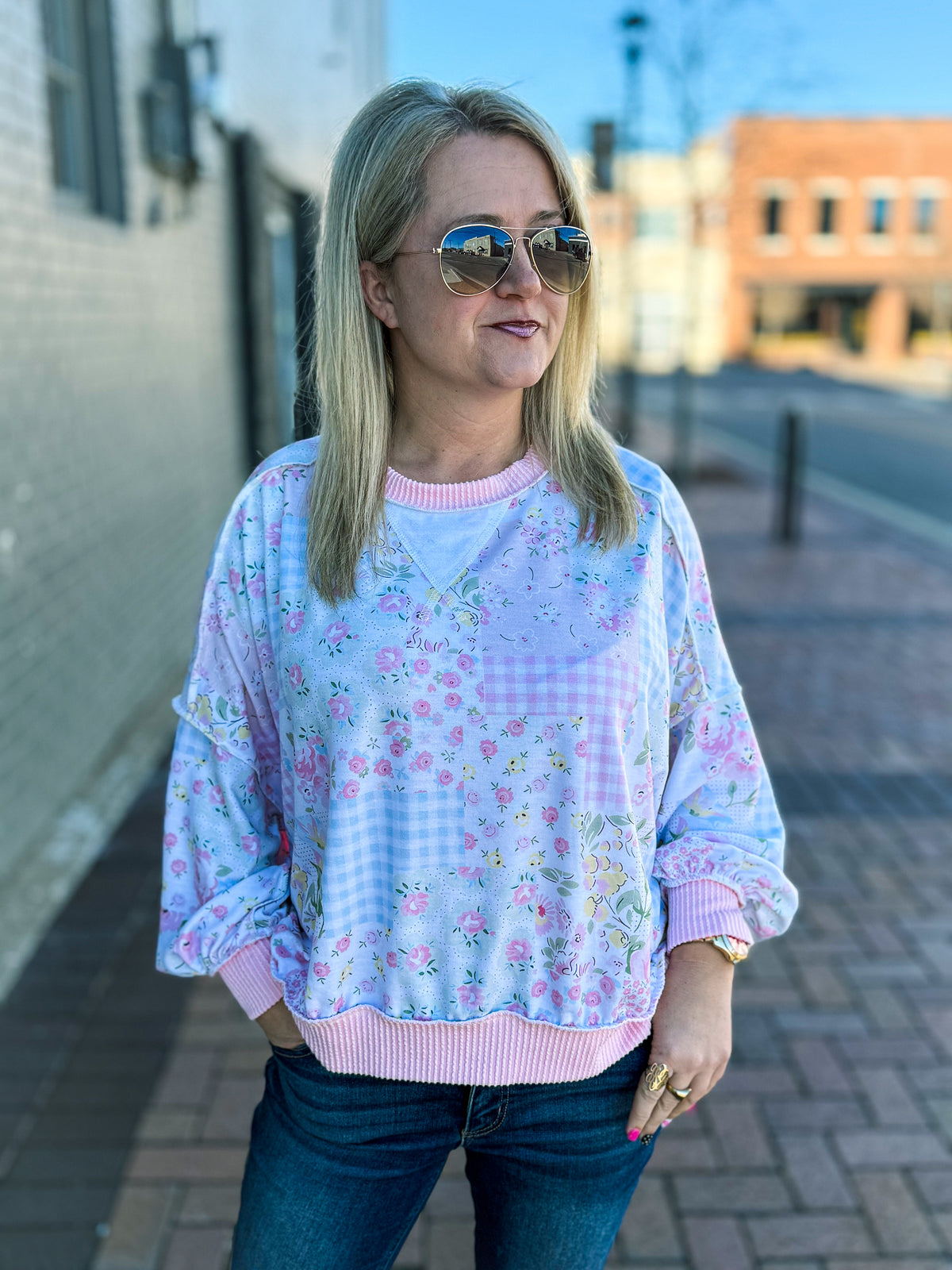 Floral Patchwork Top