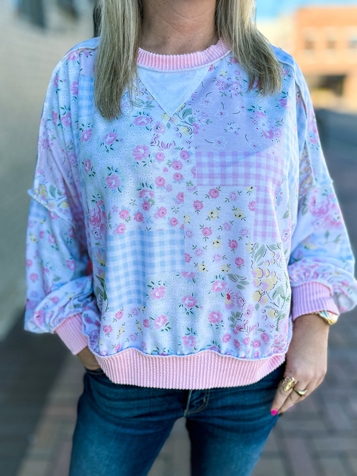 Floral Patchwork Top