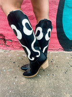 Black Cowgirl Bow Boots