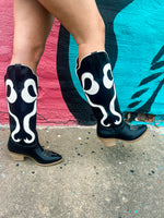 Black Cowgirl Bow Boots