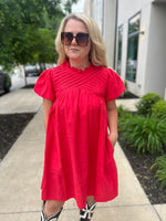 Red She & Sky Pleated Dress