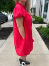 Red She & Sky Pleated Dress