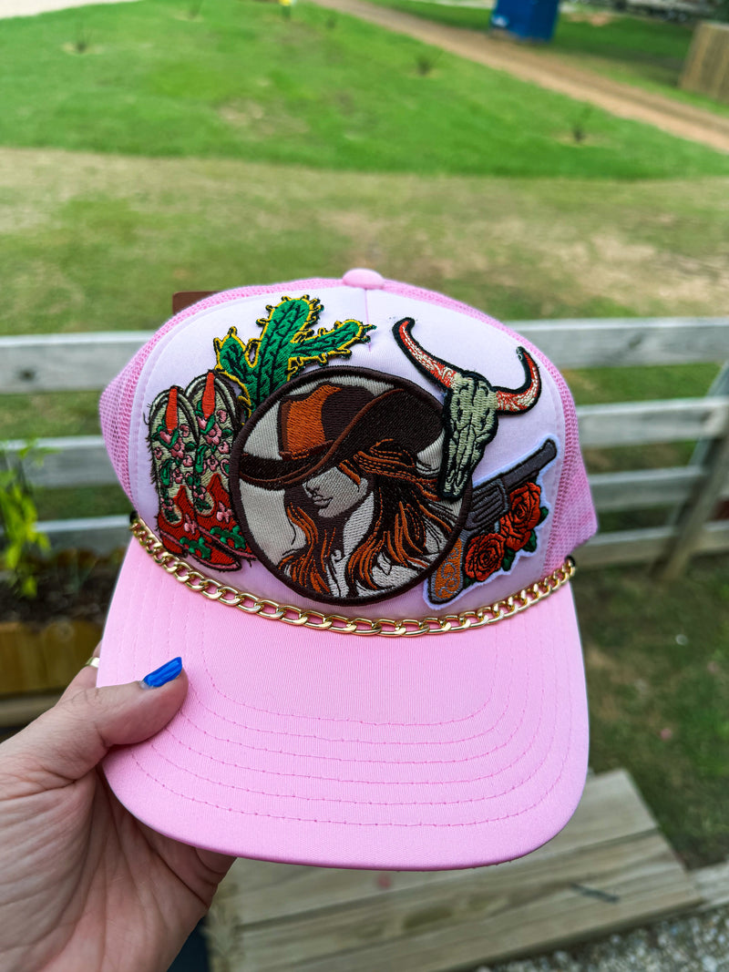 Pink Western Cowgirl Cap