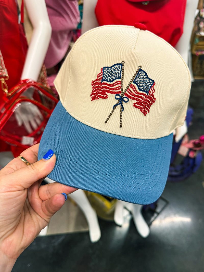 Embroidered American Flag Trucker Hat