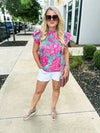 Pink & Teal Top