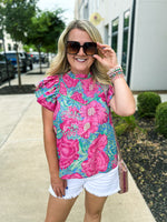 Pink & Teal Top