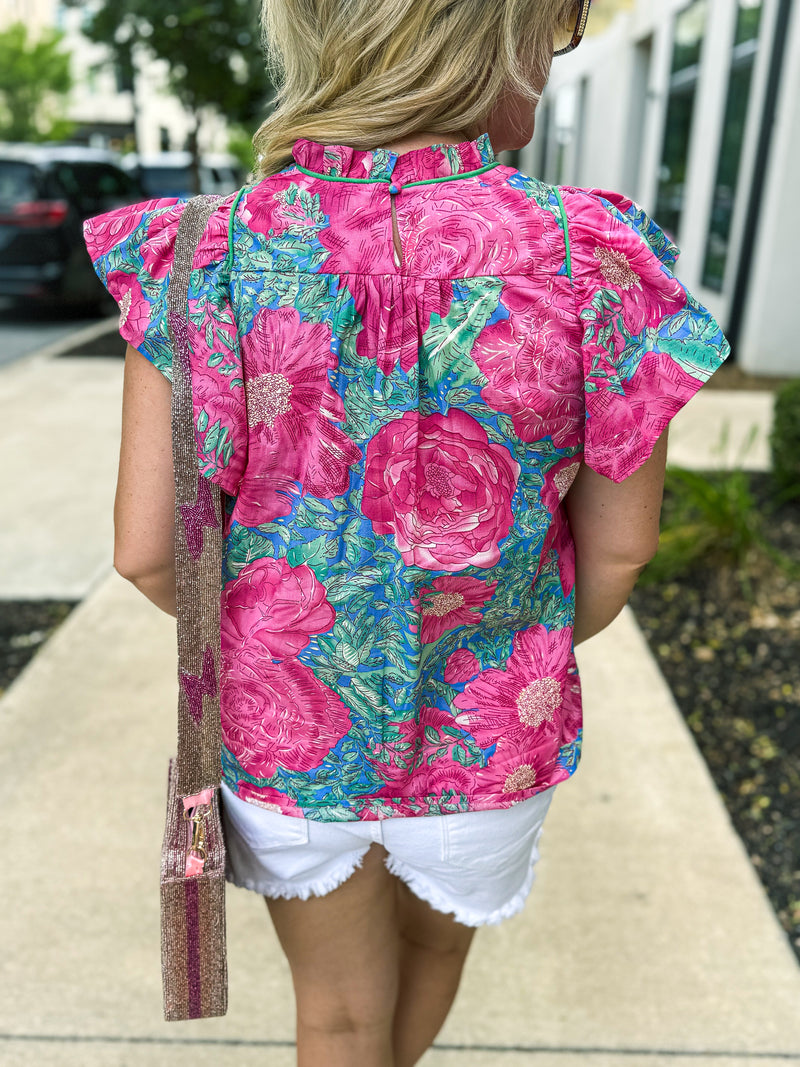 Pink & Teal Top