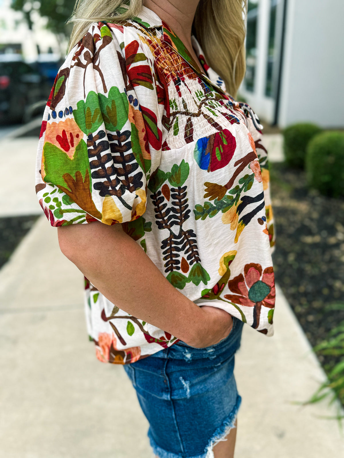 Brown Floral Top