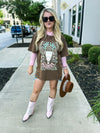 Brown Cowskull Tee