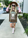 Brown Cowskull Tee