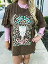 Brown Cowskull Tee