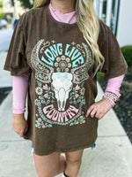 Brown Cowskull Tee