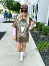 Brown Cowskull Tee