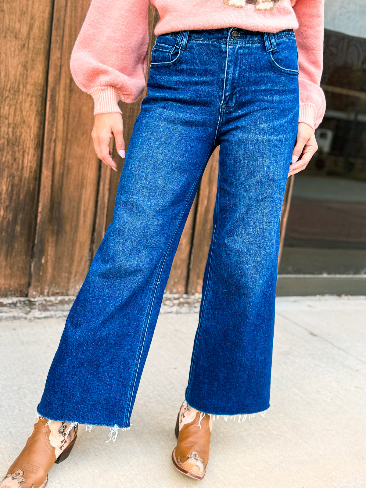 Risen High Rise Dark Wash Jeans