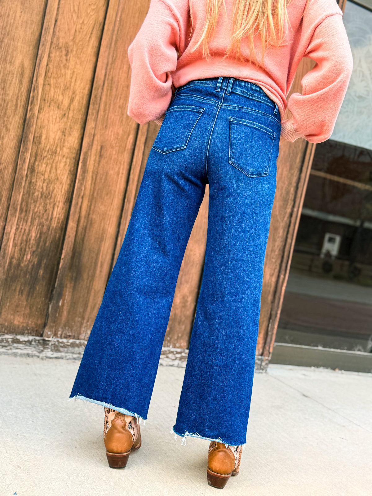 Risen High Rise Dark Wash Jeans
