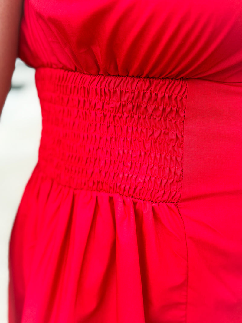 Red Front Zip Dress-Umgee