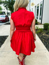Red Front Zip Dress-Umgee