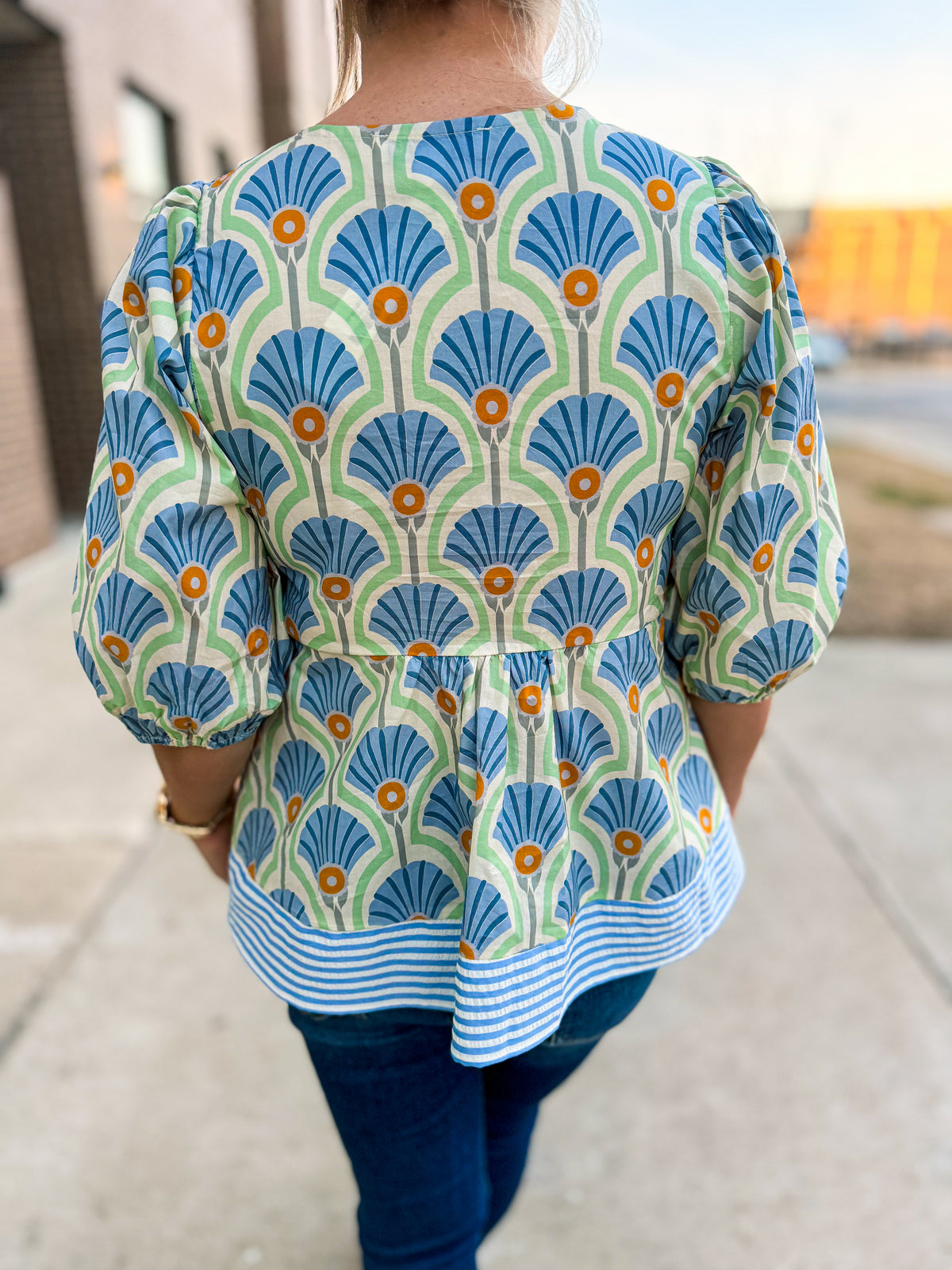 She & Sky Spring Top-Blue