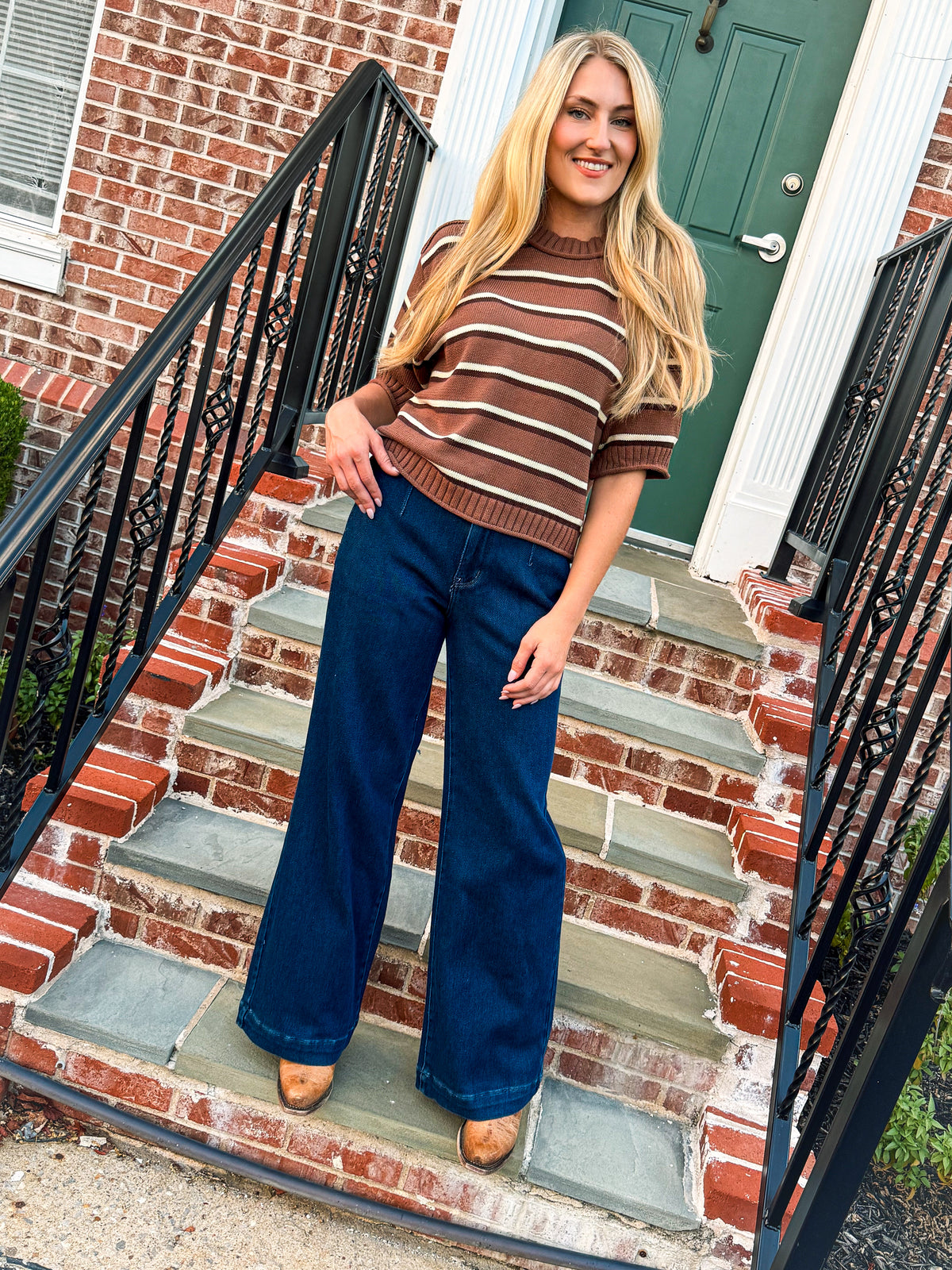 Brown Striped Entro Sweater