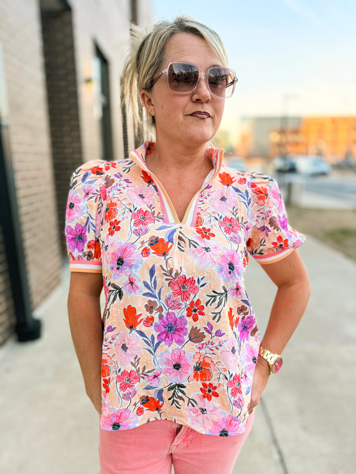 Spring Coral Top-Umgee