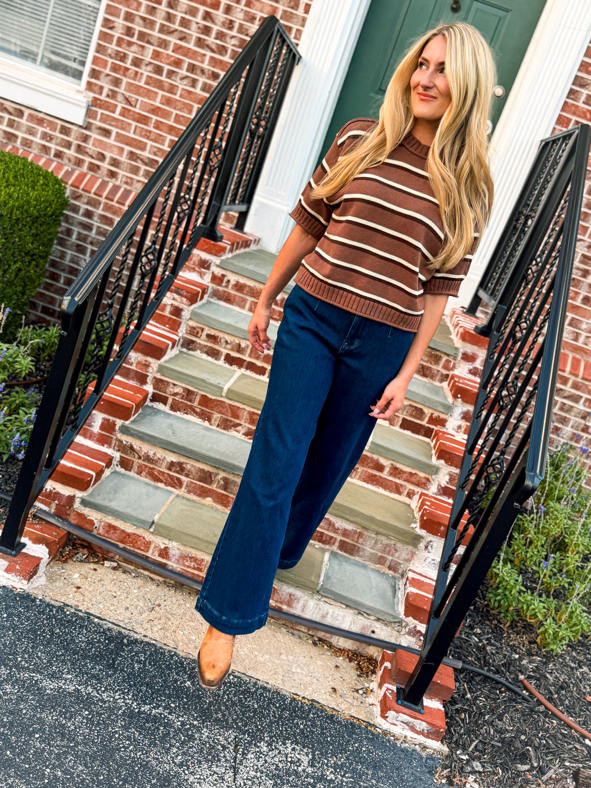 Brown Striped Entro Sweater